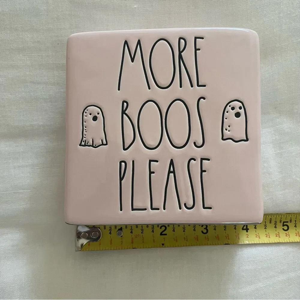 MORE BOOS PLEASE Rae Dunn Ghost Ceramic Sign